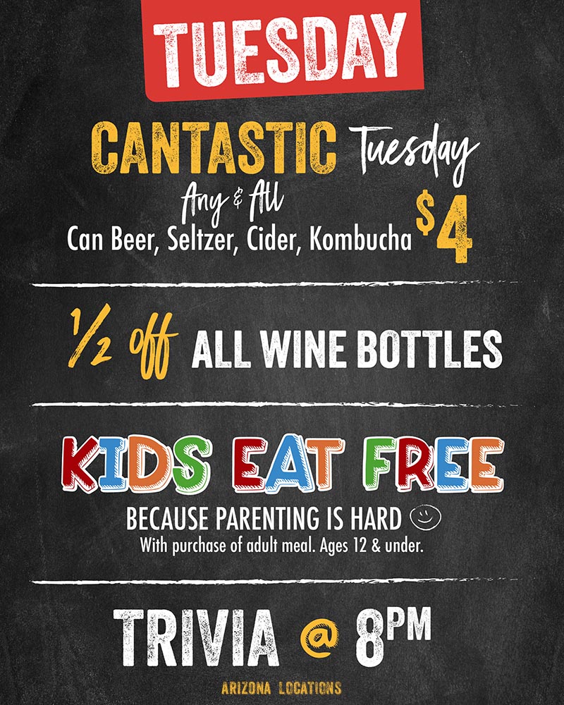 Tuesday Specials! Texas Locations